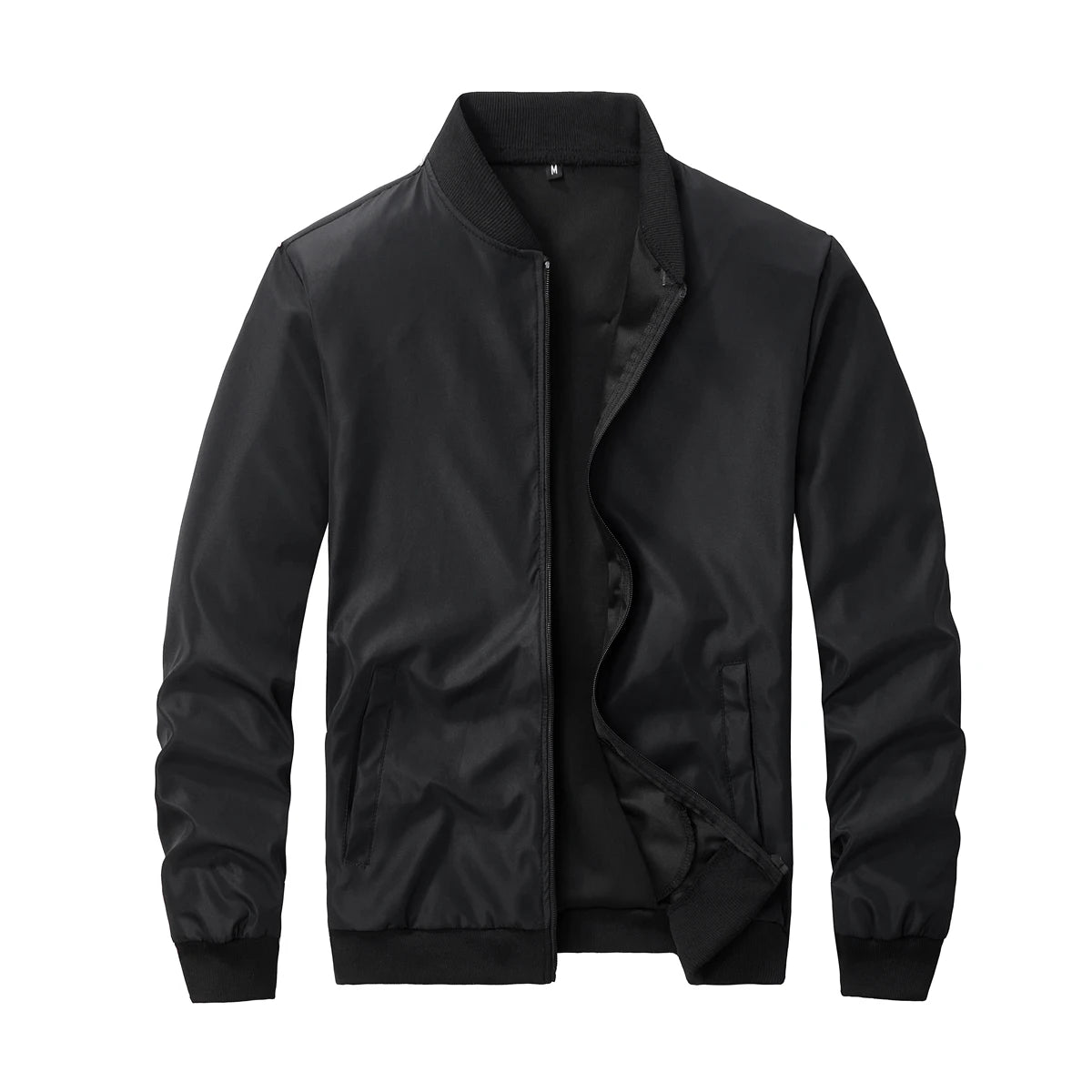 2025 Spring and Autumn New Baseball Collar Short Loose Solid Color Jacket Men's Business Casual Thin Coat Trend