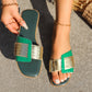 Women's Square  Slippers – Flat Heel & Chic Comfort