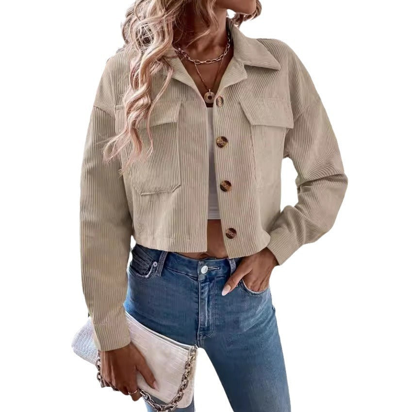 Women Short Button Jacket