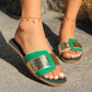 Women's Square  Slippers – Flat Heel & Chic Comfort