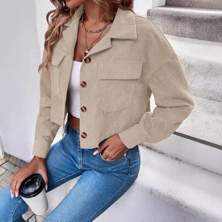 Women Short Button Jacket