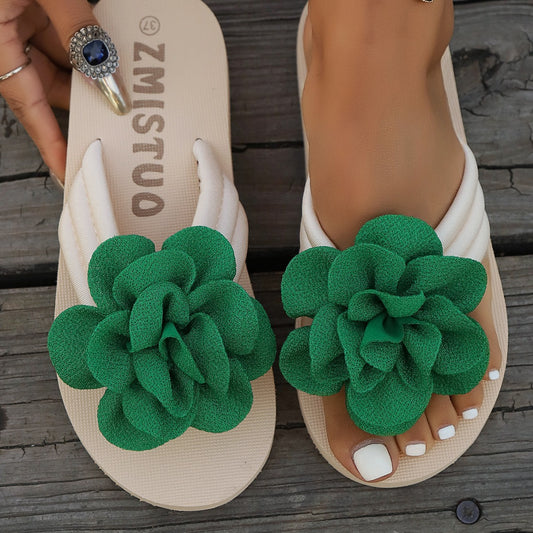 Luxury Women’s Slippers with Top Flower