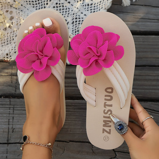 Luxury Women’s Slippers with Top Flower
