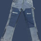 Retro Flared Splice Jeans – Unisex Baggy Streetwear