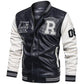 Men’s Colorblock PU Leather Jacket – Pilot Style