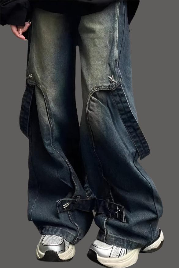 Y2K Loose Fit Wide-Leg Jeans – Unisex Streetwear