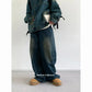 Vintage Loose-Fit Distressed Denim Workwear Pants – Unisex