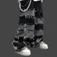 Grunge Stacks" Patchwork Baggy Denim – Men's Streetwear Jeans
