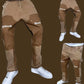 Retro Flared Splice Jeans – Unisex Baggy Streetwear