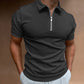 Men’s Zip Polo Shirt – Casual Streetwear Tee