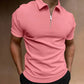 Men’s Zip Polo Shirt – Casual Streetwear Tee