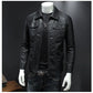 Men’s PU Leather Lapel Jacket – Oversized Moto Workwear