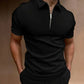 Men’s Zip Polo Shirt – Casual Streetwear Tee