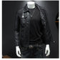 Men’s PU Leather Lapel Jacket – Oversized Moto Workwear