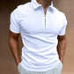 Men’s Zip Polo Shirt – Casual Streetwear Tee