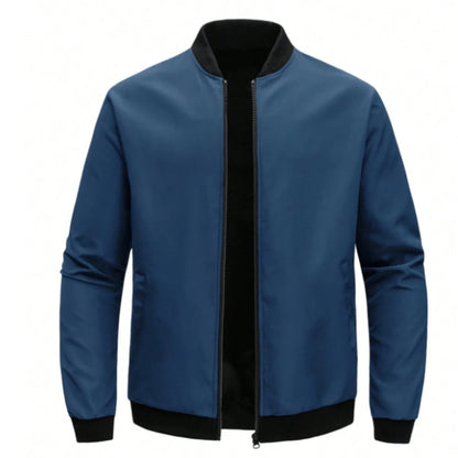 2025 Spring and Autumn New Baseball Collar Short Loose Solid Color Jacket Men's Business Casual Thin Coat Trend