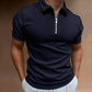 Men’s Zip Polo Shirt – Casual Streetwear Tee