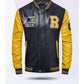 Men’s Colorblock PU Leather Jacket – Pilot Style